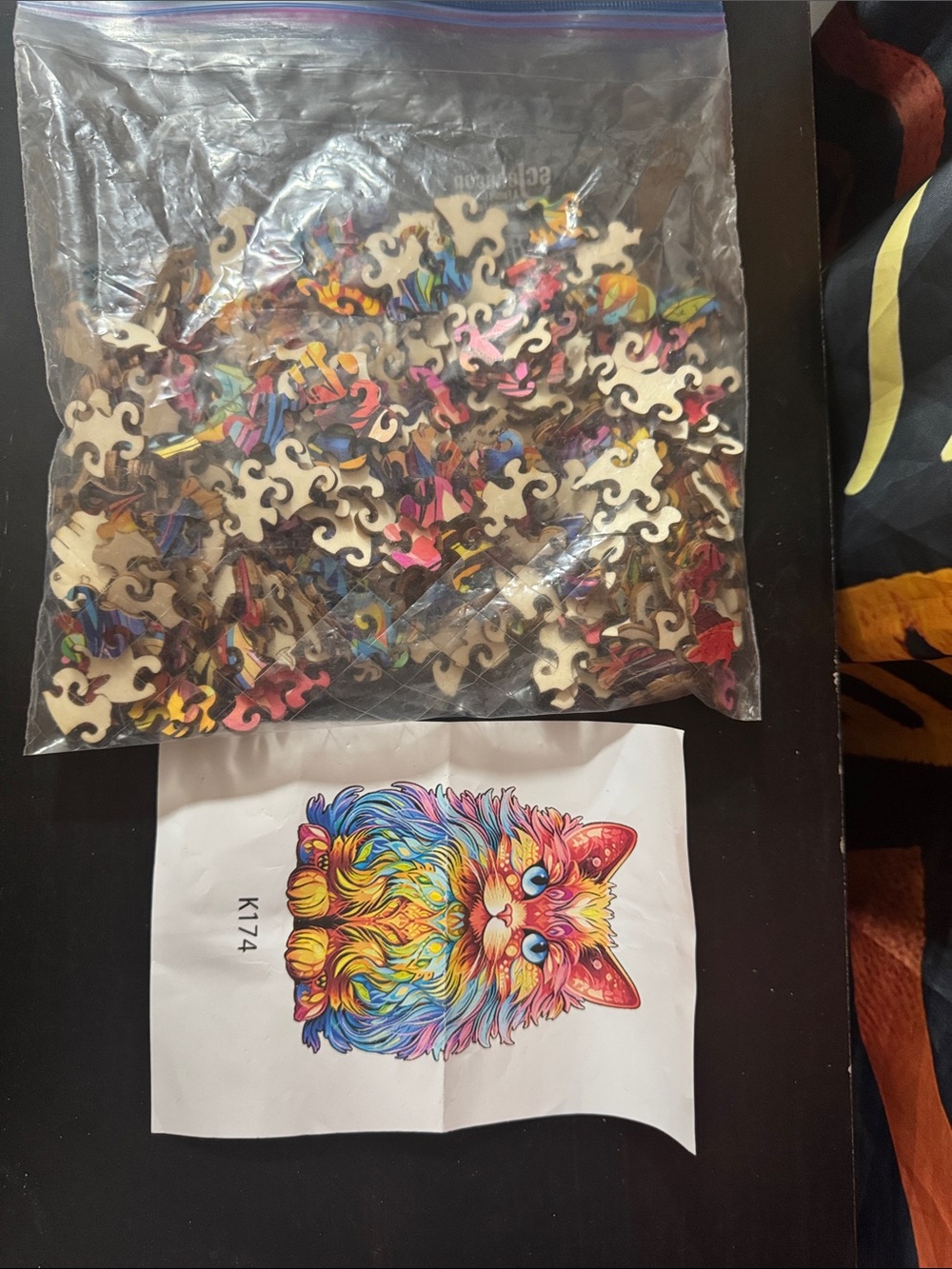Colorful Rainbow Cat Wooden Puzzle
